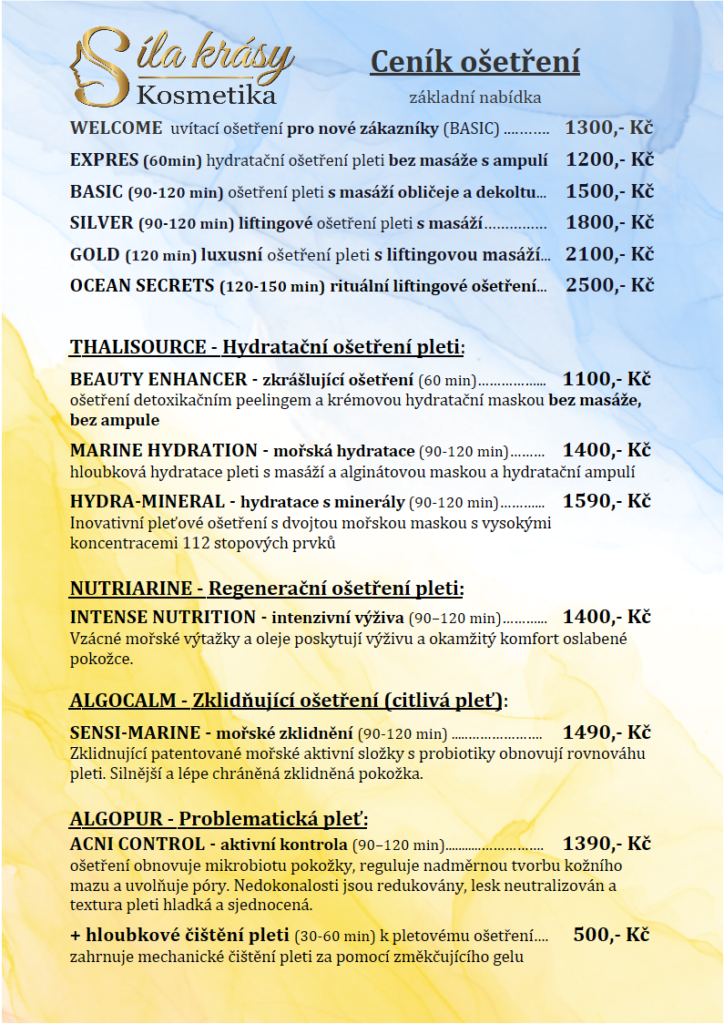 Kosmetika Přerov - ceník služeb - strana 1